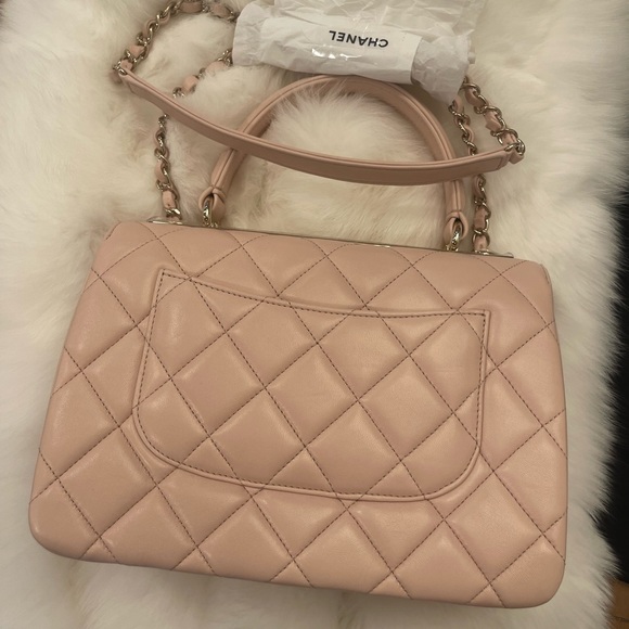 CHANEL Lambskin Quilted Trendy CC Dual Handle Flap Bag Beige - Picture 12 of 15